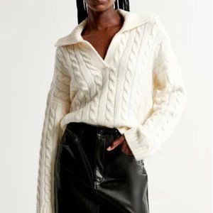 Abercrombie Cable Notch-Neck Sweater